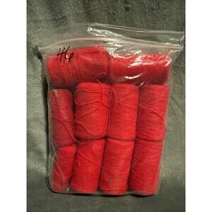 Vintage 80s 10 pc Punch Embroidery Thread Clarke's Red Bag 46